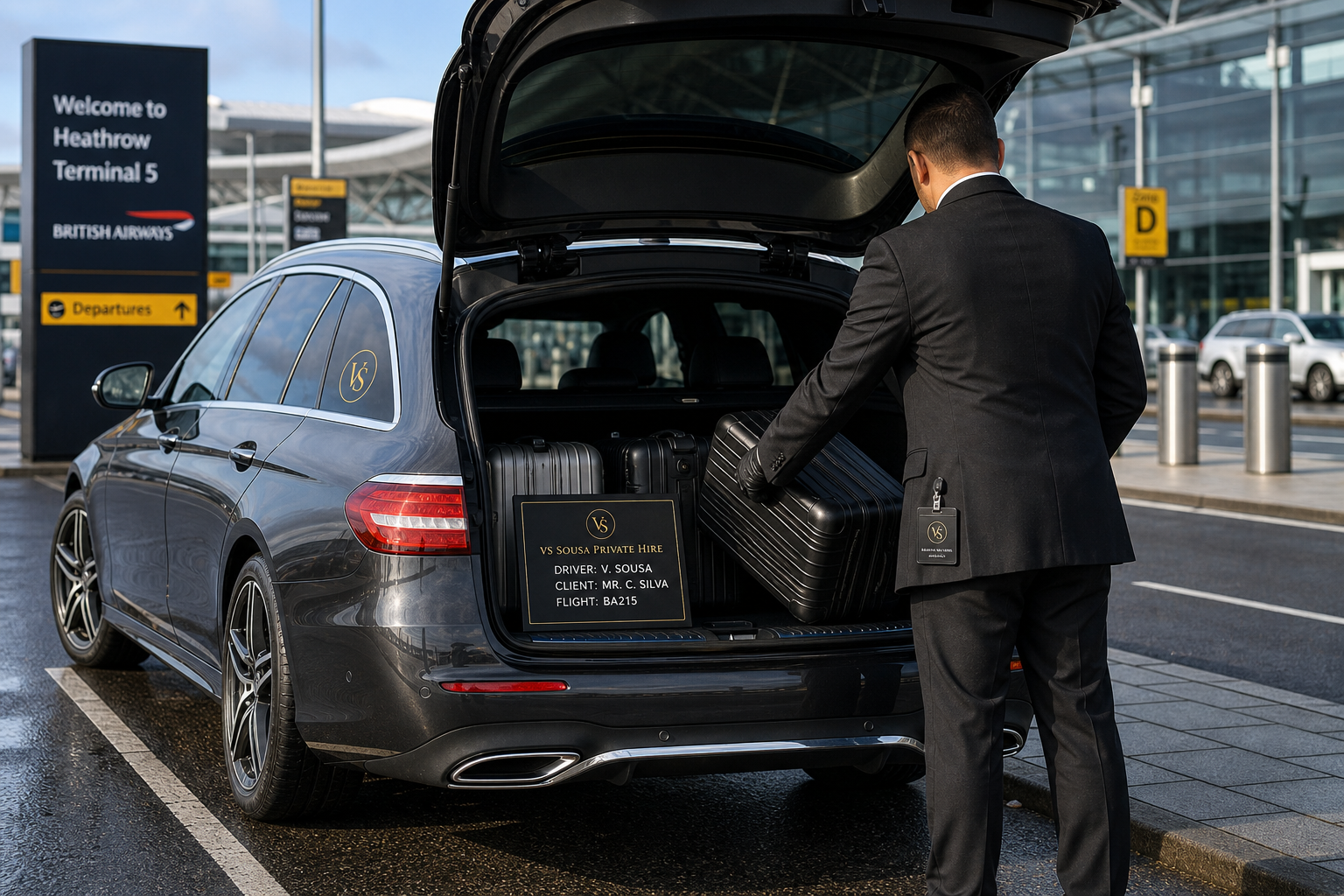 Airport transfer at Heathrow Terminal 5 – V Sousa Private Hire
